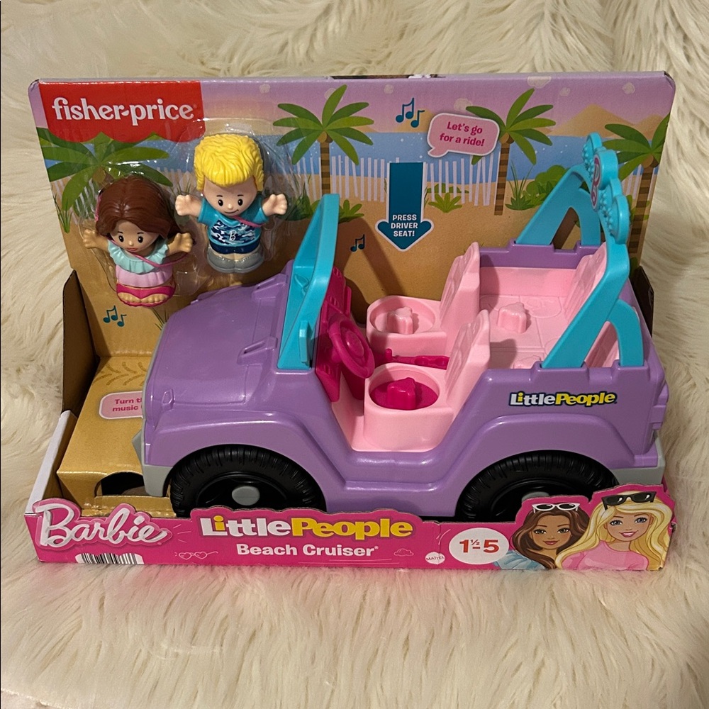 NEW! Little People x Barbie Beach Cruiser Musical Car KEN BARBIE VEHICLE